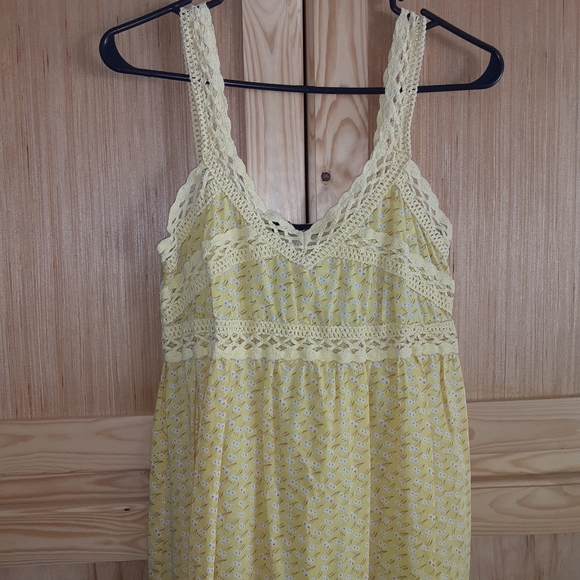Seduction yellow printed Dress Size M - Picture 2 of 3